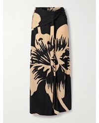 Johanna Ortiz - Luminosity Maxirock Aus Stretch-Jersey Mit Blumenprint Und Raffungen - Lyst