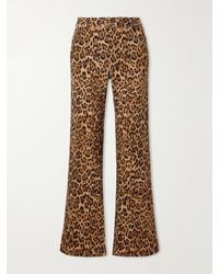 Anna Sui - Animal-Print Cotton-Blend Wide-Leg Pants - Lyst