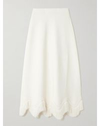 Ulla Johnson - Pauline Scalloped Fringed Knitted Midi Skirt - Lyst