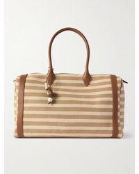 Hunting Season - Striped Embellished Leather-Trimmed Canvas Weekend Bag - Lyst