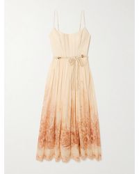 Zimmermann - Wanderlust Gathered Printed Cotton-Voile Midi Dress - Lyst