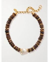 Lizzie Fortunato - Bilbao-Plated, Bone And Pearl Necklace - Lyst