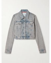 Acne Studios - Cropped Denim-Jacquard Jacket - Lyst