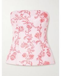 Emilia Wickstead - Haut Bustier En Faille À Imprimé Fleuri Kerina - Lyst