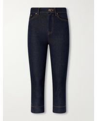 Zimmermann - Clash Embroidered High-Rise Slim-Fit Capri Jeans - Lyst