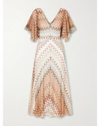Missoni - Striped Metallic Crochet-Knit Midi Dress - Lyst