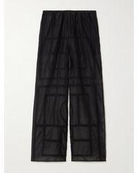 TOTEME - Pantalon Large En Voile De Coton Biologique Et De Soie Mélangés À Broderies - Lyst