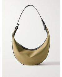 KHAITE - Augustina Leather-Trimmed Canvas Shoulder Bag - Lyst