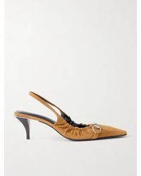 Gucci - Vittoria 55 Horsebit-Embellished Suede Slingback Pumps - Lyst