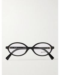 Miu Miu - Brille Mit Ovalem Rahmen Aus Azetat - Lyst