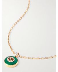 Gucci - Collier En Or 18 Carats (750/1000) Agate Et Diamant Interlocking G - Lyst