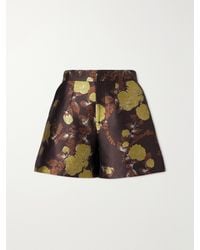 La DoubleJ - Good Butt Floral-Jacquard Satin Shorts - Lyst