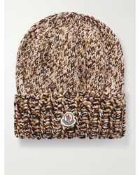 Moncler - Appliquéd Ribbed Wool Beanie - Lyst