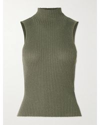 Leset - Blake Ribbed Lurex Turtleneck Top - Lyst