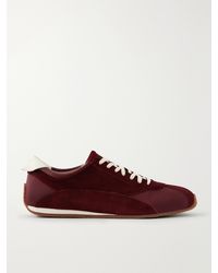 Neous - Berenices Leather-Trimmed Suede And Canvas Sneakers - Lyst