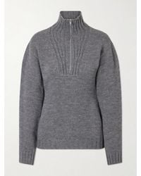 Jil Sander - Ribbed-Knit Wool Half-Zip Turtleneck Sweater - Lyst