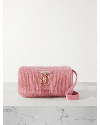 Jimmy Choo - Sac Porté Épaule En Satin À Franges Et À Ornements Avenue - Lyst