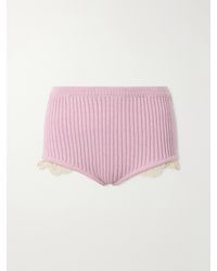 Magda Butrym - Crochet-Trimmed Knitted Cashmere Shorts - Lyst