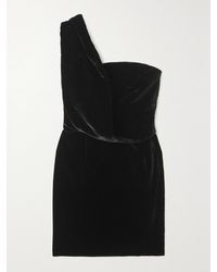 Tom Ford - One-Shoulder Draped Velvet Mini Dress - Lyst