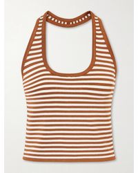 Calle Del Mar - Halterneck Striped Knitted Top - Lyst