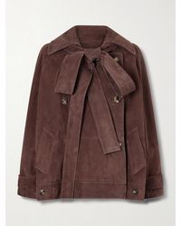 Loewe - Double-Breasted Suede Jacket - Lyst