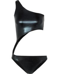 Norma Kamali Maillot De Bain Asymétrique Métallisé À Découpe Shane - Bleu