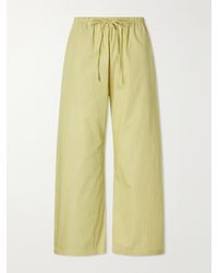 Leset - Yoshi Striped Cotton And Lyocell-Blend Wide-Leg Pants - Lyst
