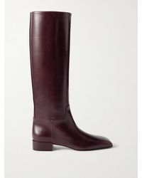 Christen - Classic Square Leather Knee Boots - Lyst
