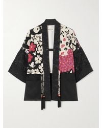 Maison Mayle - Sunset Tasseled Lace-Trimmed Floral-Print Silk Crepe De Chine Jacket - Lyst