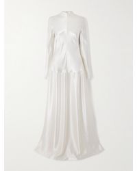 FFORME - Mila Pleated Hammered-Satin Maxi Dress - Lyst