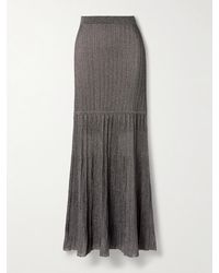 Adam Lippes - Metallic Ribbed-Knit Maxi Skirt - Lyst