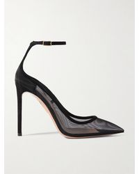 Aquazzura - Love Affair 105 Suede-Trimmed Mesh Pumps - Lyst