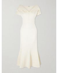 FFORME - Zaria Draped Knitted Cotton-Blend Midi Dress - Lyst