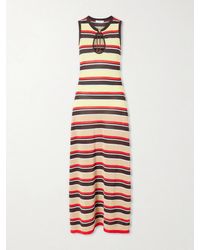 Rabanne - Bead-Embellished Striped Knitted Maxi Dress - Lyst