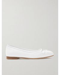 Manolo Blahnik - Veralli Bow-Detailed Leather Ballet Flats - Lyst