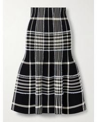 Brandon Maxwell - The Rory Checked Jacquard-Knit Midi Skirt - Lyst