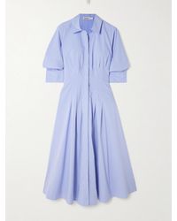 Jonathan Simkhai - Jazz Pleated Cotton-Blend Poplin Midi Shirt Dress - Lyst