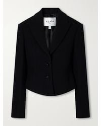 Alaïa - Cropped Wool-Felt Blazer - Lyst