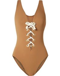 Karla Colletto Colette Badeanzug Mit Bügeln Und Schnürung - Braun