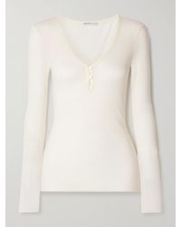 James Perse - Ribbed Cotton And Cashmere-Blend Top - Lyst
