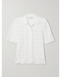 Miguelina - Petunia Hemd Aus Guipure-Spitze Aus Baumwolle Mit Leinenbesätzen - Lyst