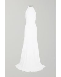 Stella McCartney Stretch-crepe Halterneck Gown - White