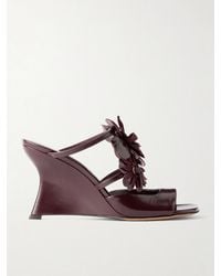 Zimmermann - Belara 85 Embellished Sued Wedge Sandals - Lyst