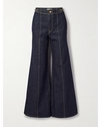 Ulla Johnson - The Delphine Embellished High-Rise Flared Jeans - Lyst