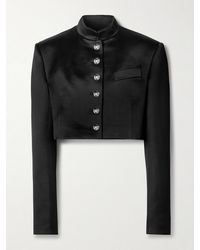 KHAITE - Samuelson Cropped Duchesse-Satin Jacket - Lyst