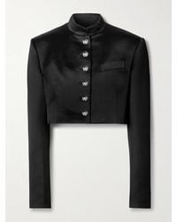 KHAITE - Samuelson Cropped Duchesse-Satin Jacket - Lyst