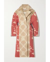 Rave Review + Net Sustain Sally Patchwork Printed Wool Coat - Brown