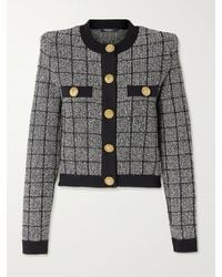Balmain - Metallic Tweed Cardigan - Lyst