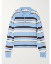 JW Anderson - Embroidered Striped Cotton And Wool-Blend Polo Shirt - Lyst