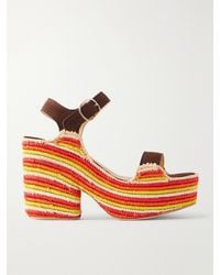 Gabriela Hearst - Dardis 100 Crocheted Suede Platform Sandals - Lyst